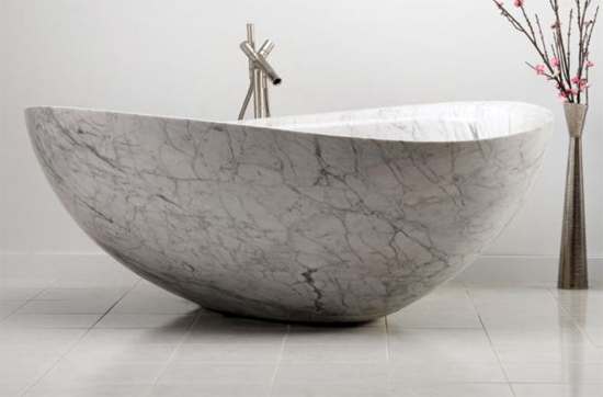 Studio 41 Stone Forest Papillon Bathtub Carrara Marble Tub